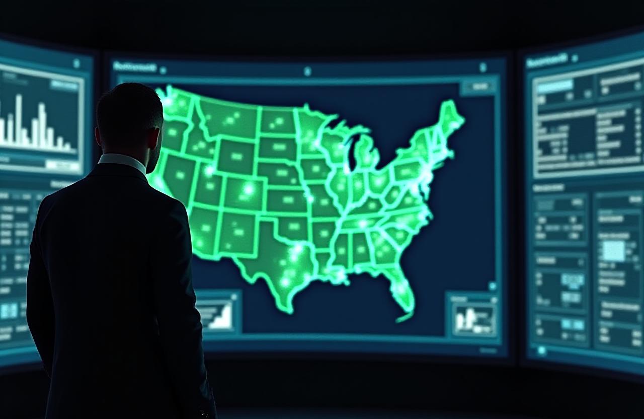 Logistics professional checking transit times on digital map